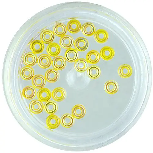 Ozdoby na nehty – žluté prstýnky