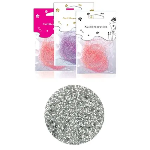 Ozdoba na nehty, v sáčku - stříbrné nitky