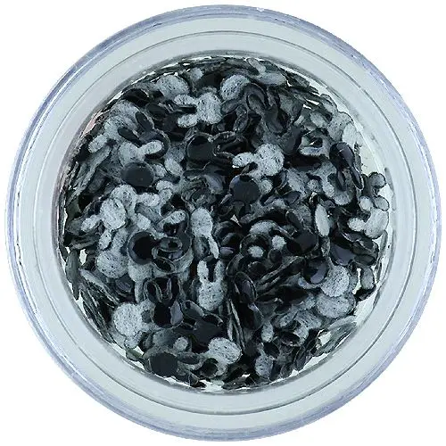 Ozdoba na nehty - černý látkový zajíček