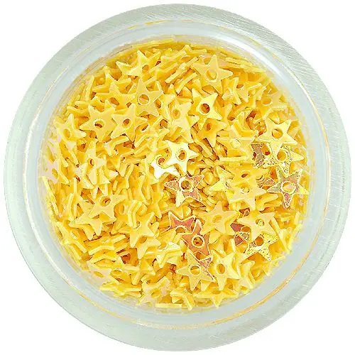 Hvězdičky s dírkou na zdobení nehtů - žluté