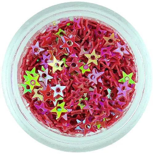 Hvězdičky s dírkou na zdobení nehtů - červené