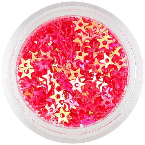 Ozdoby na nehty - hvězdičky s dírkou, červeno-oranžové