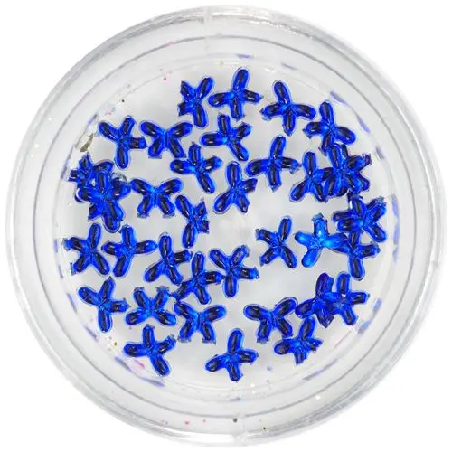 Ozdoby na nehty - královsky modré kamínky, mašličky