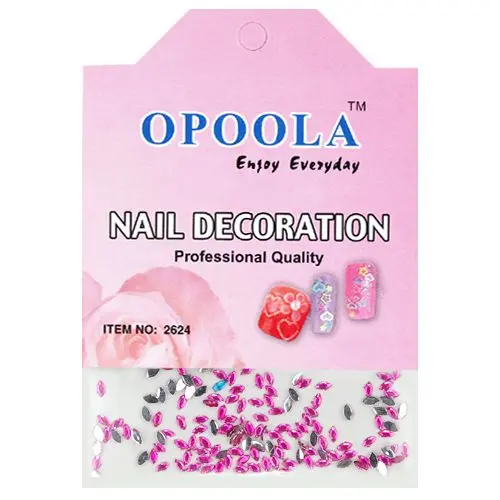 Růžové kamínky na zdobení nehtů v sáčku - ovál 120ks