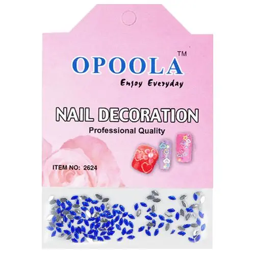 Královsky modré kamínky na zdobení nehtů v sáčku - ovál 120ks