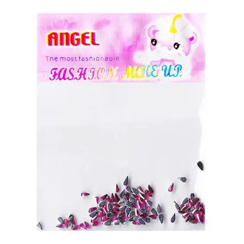 Cyklámenové kamínky na zdobení nehtů v sáčku - slzy, 50 ks