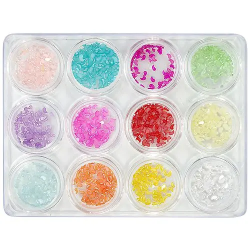 Slzičky zahnuté - ozdobná sada na nehty, 12ks