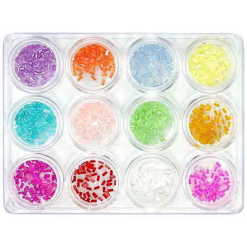 Obdélníky - ozdobná sada na nehty, 12ks