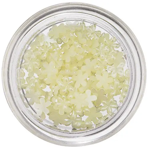 Světle žluté kytičky na zdobení nehtů, perleť