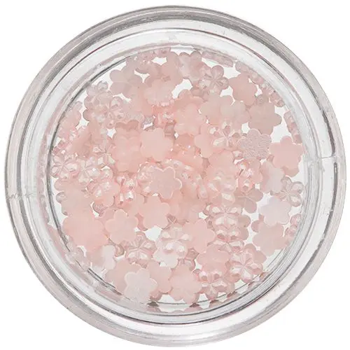 Perleťové ozdoby ve tvaru malého kvítku - jemně růžové