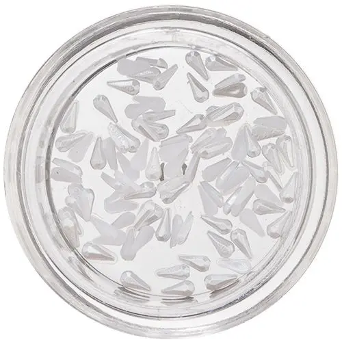 Perleťové slzičky na nehty - rovné, bílé