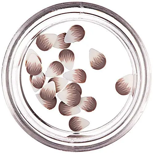 Fimo Nail Art – bílo-hnědé slzičky, nařezané