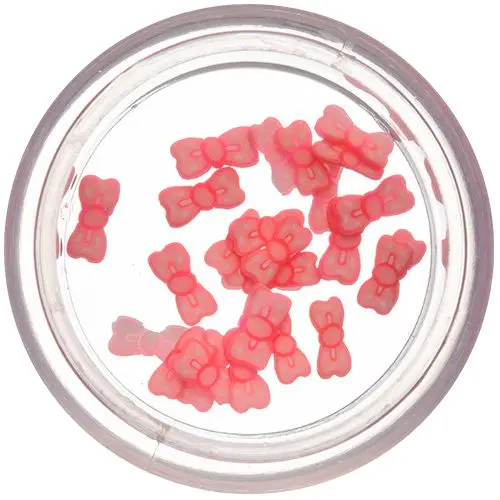 Fimo Nail Art – nařezané mašle, bílo-neonově růžové