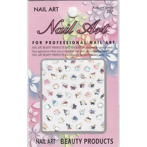 Blýskavá samolepka - 3D květy